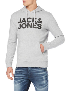 JACK & JONES Jjecorp Logo Sweat Hood Noos Cappuccio, Nero (Black Detail:Reg... - Ilgrandebazar