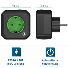 Carica l&#39;immagine nel visualizzatore di Gallery, ANSMANN Presa AES1 a Timer programmabile - temporizzata con spina Nero - Ilgrandebazar