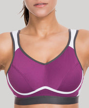 Carica l&#39;immagine nel visualizzatore di Gallery, SYROKAN Donna Reggiseno Sportivo Massimo Supporto Senza Ferretto 5D, Viola