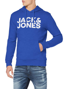 JACK & JONES Jjecorp Logo Sweat Hood Noos Cappuccio, Nero (Black Detail:Reg... - Ilgrandebazar