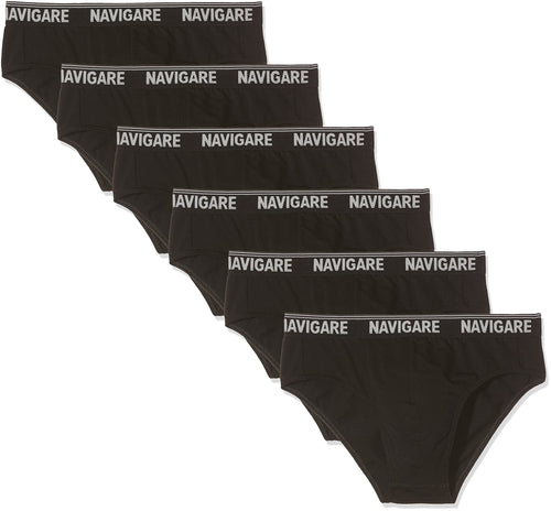 Navigare 574/E (Pacco da 6) Intimo, Nero, Large (Taglia Produttore:5) Uomo - Ilgrandebazar