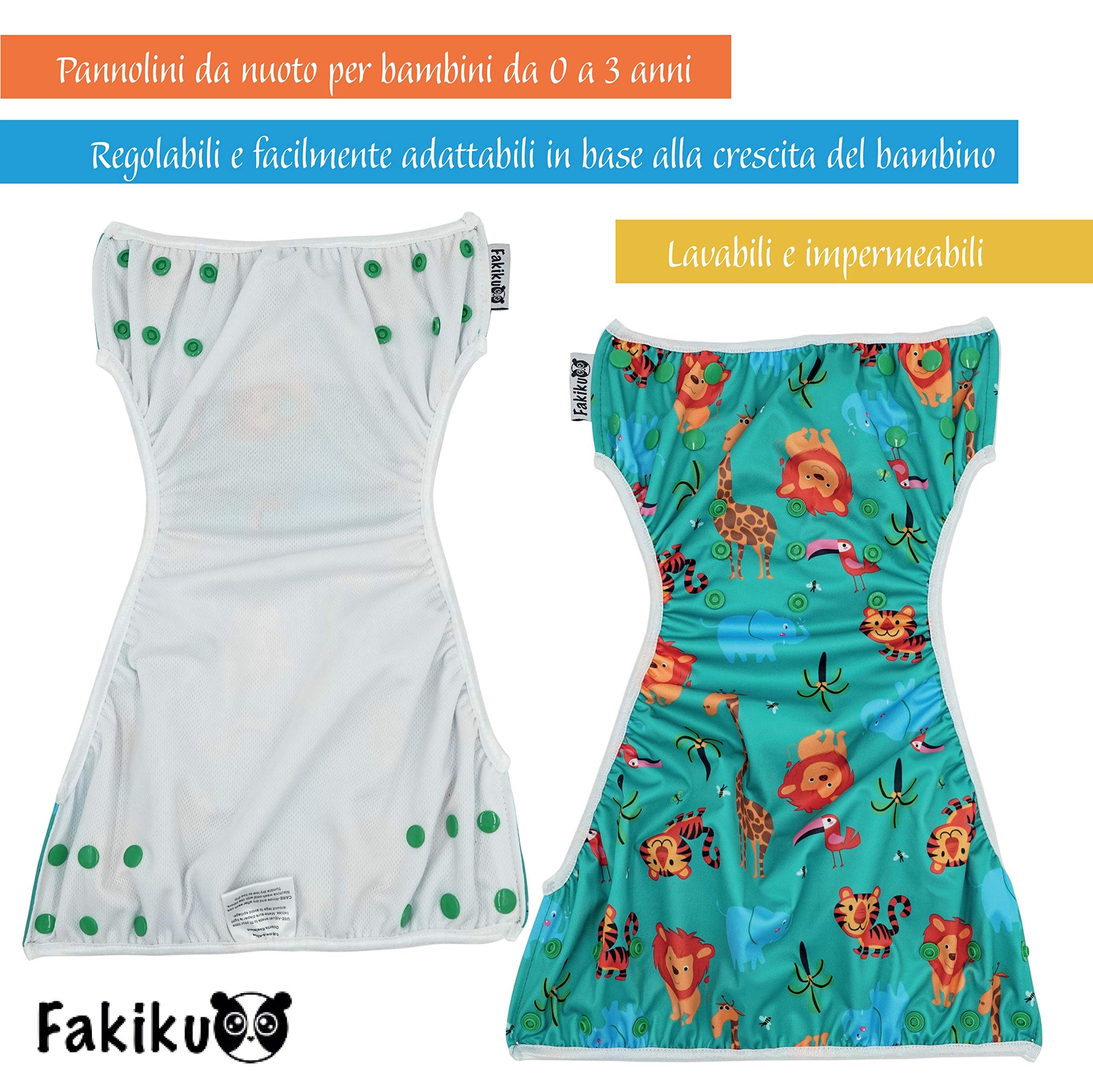 Fakiku Costume Contenitivo Neonato Pannolino Costumino Mare Piscina Bi –