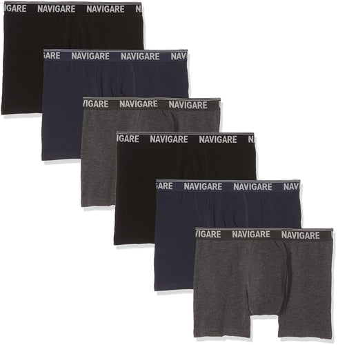 Navigare 573/E (Pacco da 6) Boxer, Nero, X-Large (Taglia Produttore:6) Uomo - Ilgrandebazar