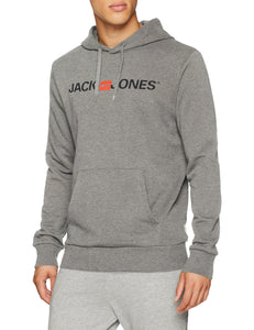 JACK & JONES Jjecorp Logo Sweat Hood Noos Cappuccio, Nero (Black Detail:Reg... - Ilgrandebazar