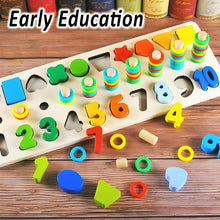 Carica l&#39;immagine nel visualizzatore di Gallery, Gioco educativo in legno per bambini età pre scolare per imparare a contare, Set