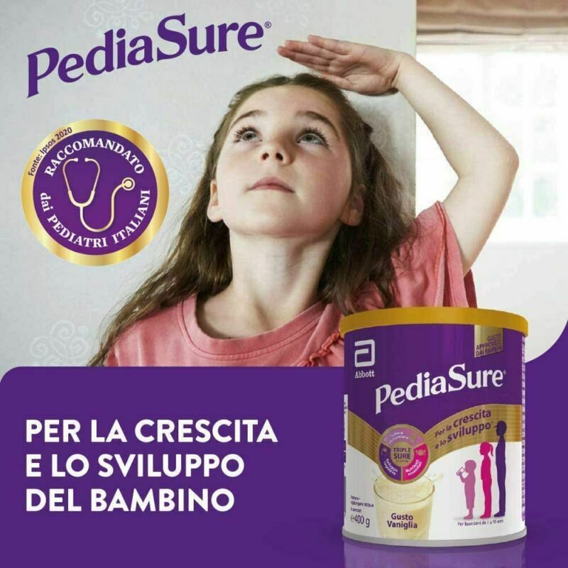 Pediasure - Integratore per Bambini con Vitamine, Minerali, Proteineper  Difese Immunitarie, Inappetenza, Concentrazione Confezione 400g +  Confezione