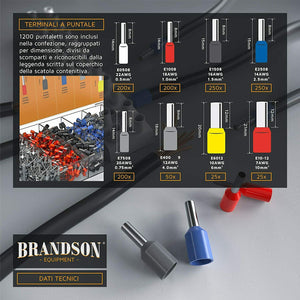 Brandson - Pinza Crimpatrice Capicorda 0.25-10 mm² - Pressione di fiss –