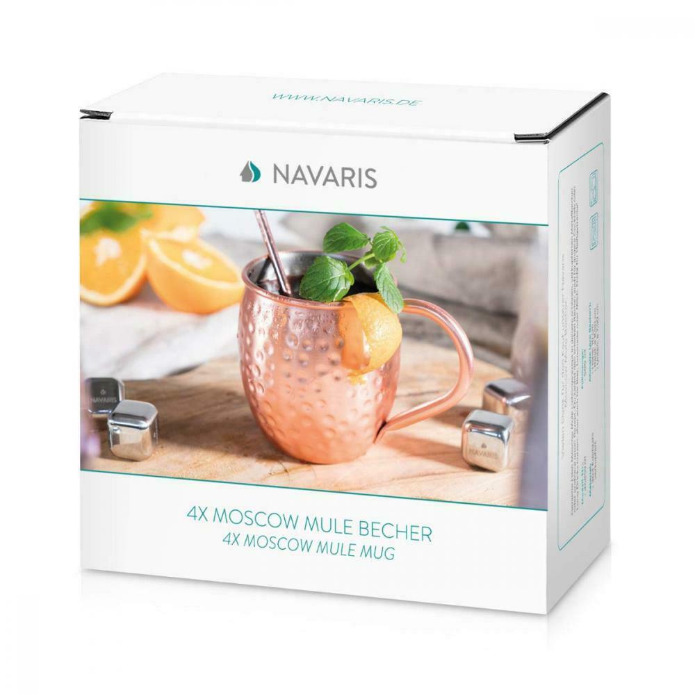 Navaris 4X Boccale per Moscow Mule in Rame - Set 4 Bicchieri da